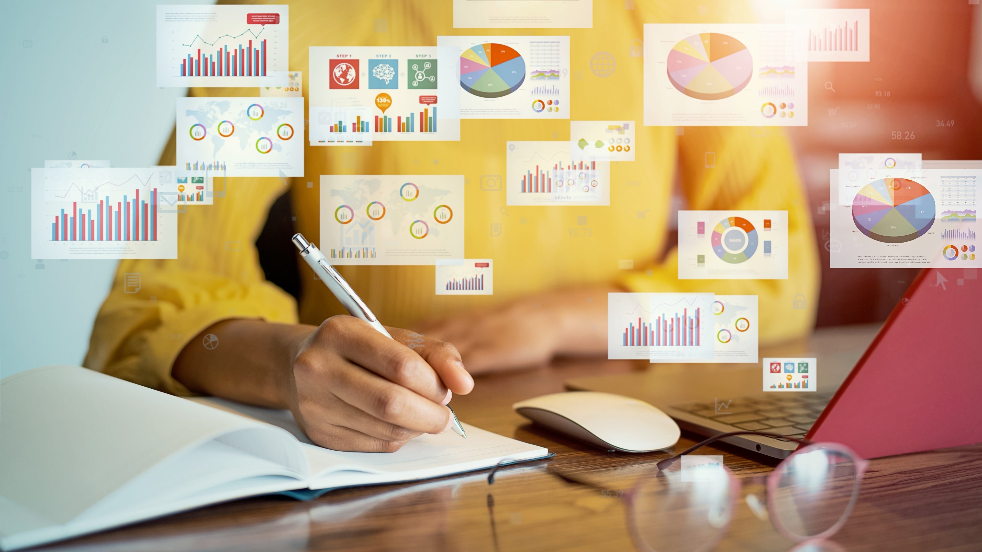 Person creating a presentation