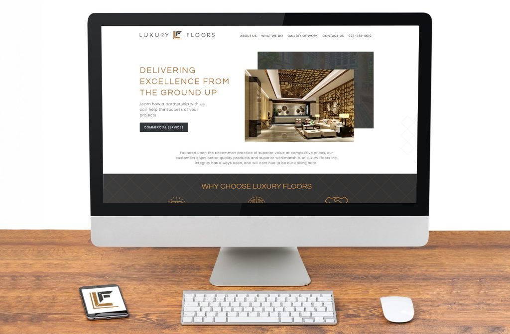 Luxury Floors website on desktop computer